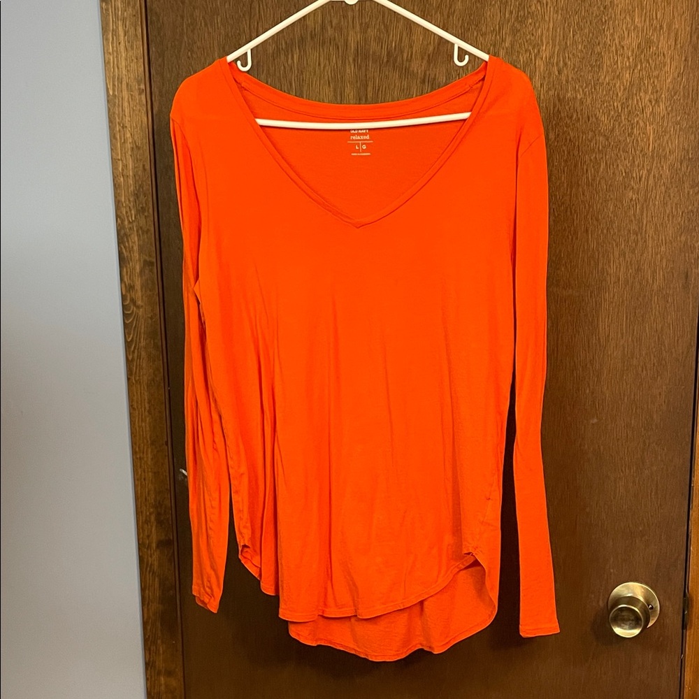 Old Navy Bright Orange Long Sleeve Tee